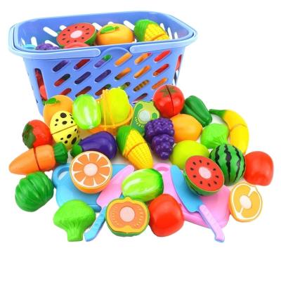 China Wholesale Plastic Food Kitchen Cutting Game Toys Cutting Fruits and Vegetables Pretend Educational Toys Kids Baby Cutting Fruit Toys for sale