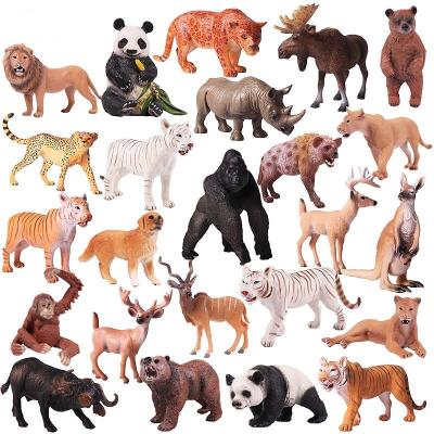 China Realistic Retail Painting Zoo PVC Solid Animals Toys Educational Studying Wild Animals PVC Figure Realistic All Kinds Toys Animal Models for sale