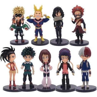 China Retail Custom Amazing Hero Anime Painting Cartoon Figures My Hero Academia PVC Figure Cross My Body PVC Action Number Toys Set for sale