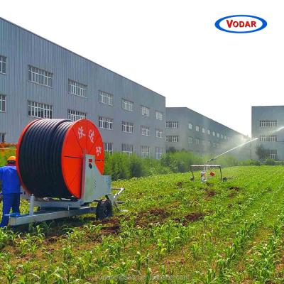 China Farm Irrigation Vodar Agriculture Water Turbine Pipe Reel Moving Irrigation With Sprinkler for sale