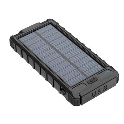 China Portable Mini Pocket Size 10000mah Solar Power Bank Led Flashlight Waterproof Solar Power Panel With Led Torch Power Bank for sale