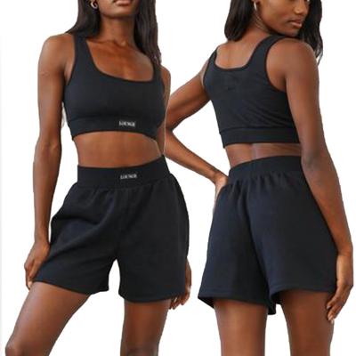 China Wholesale 2022 Summer Lounge Wear Fitness Set Gym Workout Women Casual Sweat Tank Tops And Shorts Plus Size 2pc Sets for sale