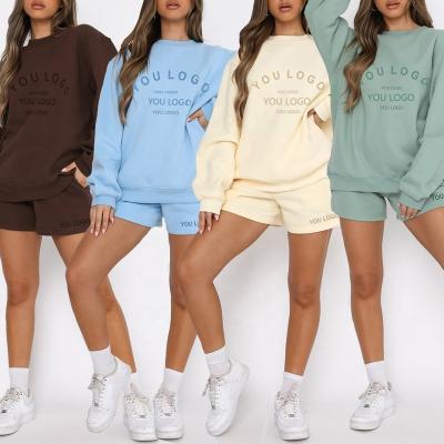 China Breathable Sweat Suits Joggers Tracksuit Women Shorts Sweatshirt Sweatsuit Set for sale