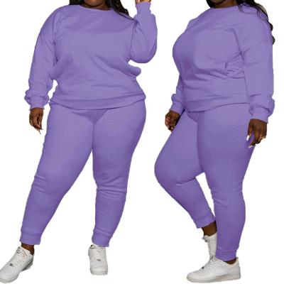 China 2022 New Arrival Breathable Sweatsuit Women Set Crewneck Sweatshirt And Tracksuit Two Piece Set Plus Size Women's Sets for sale