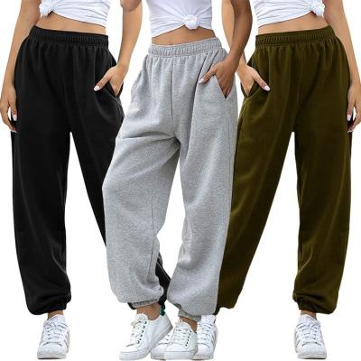 China Tone Waist Women Jogger Sweat Pants Sports Tracksuit Custom Autumn Winter High Waist Elastic Anti-wrinkle Earth for sale