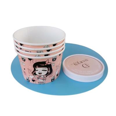 China Recyclable Logo Printing Ice Cream Paper Cups for sale