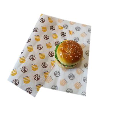 China Biodegradable Plants Food Grade Custom Logo Printed Wax Burger Wrap Sandwich Parchment Paper for sale