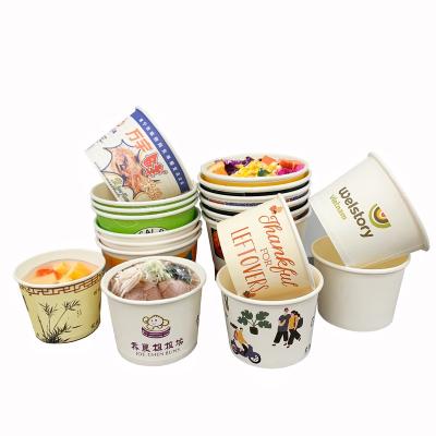 China Disposable hot sale eco-friendly custom printing various soup container paper food single wall hot bowl for sale