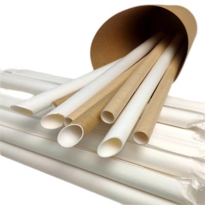 China Eco-Friendly Eco-Friendly White Bubble Boba Tea Milkshake Drinking Paper Straws Gold Paper Straws for sale