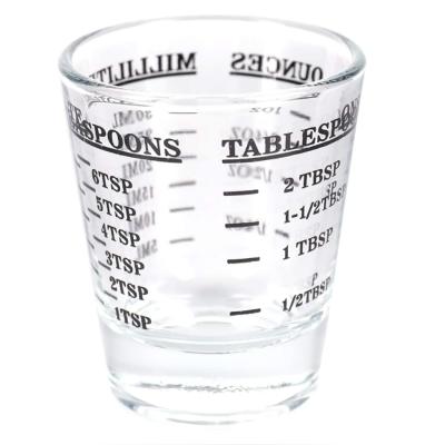 China Sustainable Liquid Heavy Glass Wine Espresso Measuring Cup Shot Glasses Incremental Gauge for sale