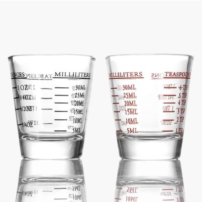 China Viable 1oz Shot Glass Measuring Cup Lead Free Heavy Low Shot Glasses For Candle-Making Coffee Desserts for sale