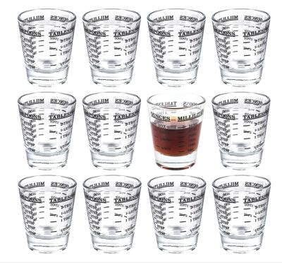 China Viable Shot Glasses 30ml Shot Glasses Measuring Cup Espresso Liquid Heavy Glass Cups For Wine Coffee for sale