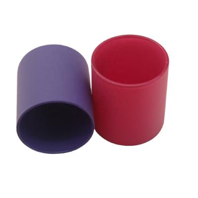 China Morden factory wholesale cheap colored glass candle holders glass jar for candle making for sale