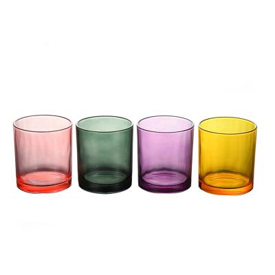 China Morden making empty colored glass candle holders glass jar for candle making wholesale for sale