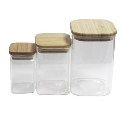 China Factory Price Sustainable Empty Food Storage Glass Jars Food Kitchen Glass Jar for sale