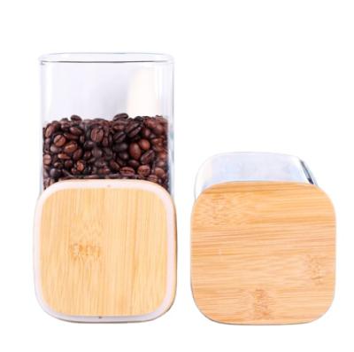 China Factory Price Viable Custom Different Size Square Clear Glass Storage Jar Wholesale for sale