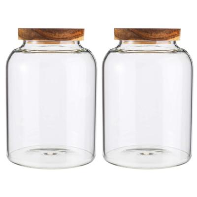 China Custom cheap different size freshness preservation wholesale glass storage jar with lid for food packaging for sale