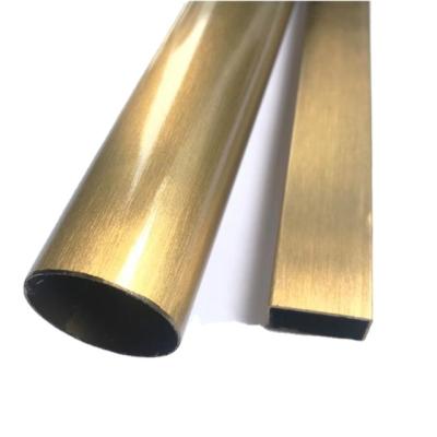 China Industry 201 304 316 3 Inch 8 Inch Gold Plated Brushed Stainless Steel Decorative Round Pipe for sale