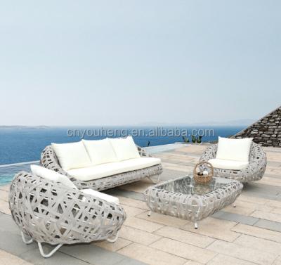 China Contemporary Outdoor Rattan Pool Furniture Outdoor Furniture Cushions Aluminum Rattan Sofa Set for sale