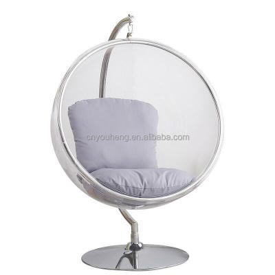 China Adjustable Modern White Plexiglass Acrylic Ball Swing Bubble Accent (Other) Clear Glass Hanging Bubble With Chairs For Home for sale