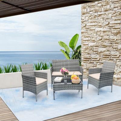 China Contemporary Extendable Wicker Outdoor Space Saver Rattan Furniture Waterproof Dining Set 160cm for sale