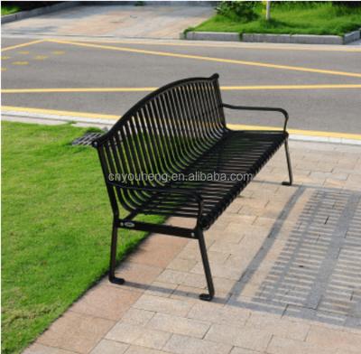 China Outdoor modern garden furniture metal garden benches picnic concrete iron and wood patio bench modern chair for sale