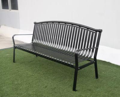 China Modern Cheap Outdoor Steel Metal Park Bench Furniture Metal Wrought Iron Black Waterproof Aluminum Back Chair for sale