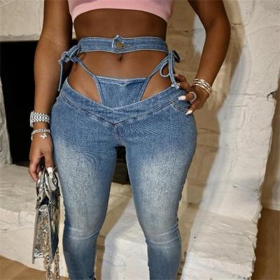 China 2021 Sexy Nine Piece Sexy Women Ladies Jeans Pants Lower Denim Pants Designer Womens Jeans Low Rise Skinny for sale