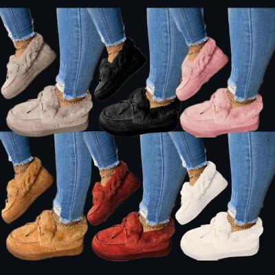 China Women' lit; s Winter Boots Faux Fur Sandals Doug Shoes For Girls Fashion Ladies Snow Platform Flat Ankle Boots for sale