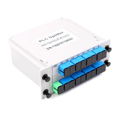 China 1*16 Fiber Optic PLC Splitter 1x16 LGX Box Cassette Card Inserting SC/uPC PLC Splitter Module 1x2 for sale