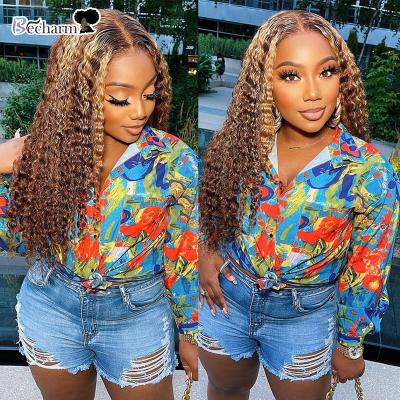 China JF Wave Highlight Wig Silky Straight Virgin Brazilian Cuticle Aligned Hair, Plucked Sheer Lace Frontal Wig, Wholesale 4/27 Color Wig Vendors for sale