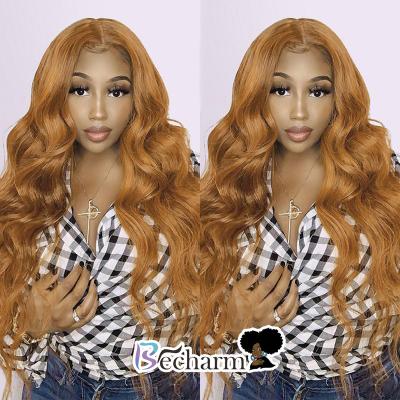 China Silky Straight Wave JFPre Plucked Lace Front Wigs Brown Honey, Colored Transparent Lace Hair Wigs, Hd 100% Virgin Hair Brown Honey Wigs for sale