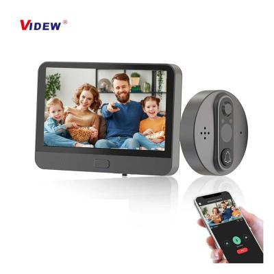 China VIDEO Door Hole Wifi IP Camera Tuya Viewer Doorbells Wireless Video Doorbell Hole Camera With LCD Monitor for sale