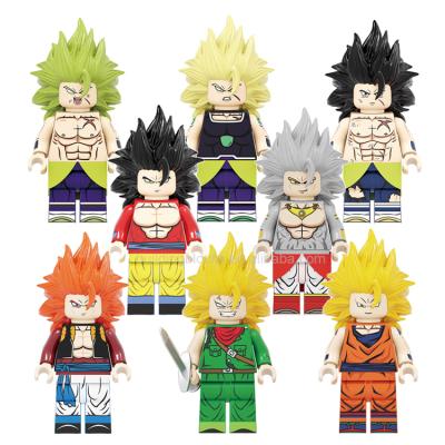 China Eco-friendly Material Mini Broli Son Goku Vegeta Gogeta Torankusu Dolls Building Block Figures Toys KF6098 for sale