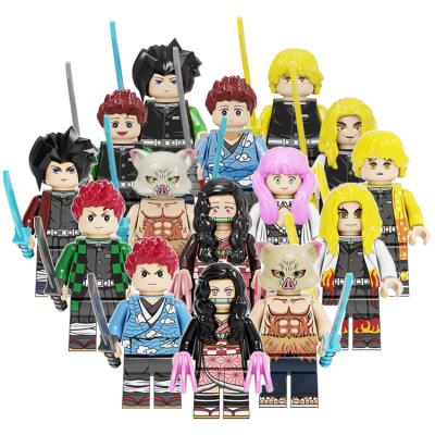 China Safety Anime Tanjirou Agatsuma Zenitsu Kamado's Emon Slayer Mini Building Blocks Figure Toys For Children for sale