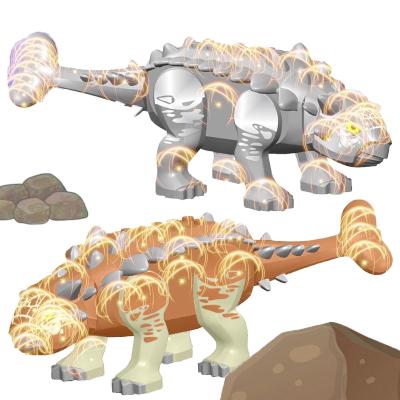 China Safety Big Jurassic Tyrannosaurus Dinosaur Brown Silver Ankylosaurus Toys Building Blocks Collection Model Toys Juguetes KF836 KF837 for sale