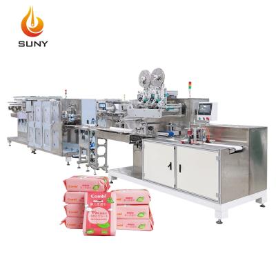 China Factory 6 Lanes Full Auto 30-120Pcs/Bag Wet Wipes Making Machine Packing Machine for sale