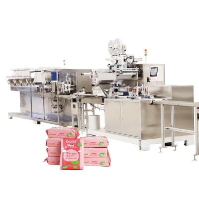 China Factory 6 Lanes Automatic Baby Adults Wet Wet Cloth Packing Machine Cloth Making Machine for sale