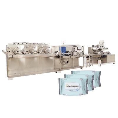 China Hotels Wet Cloths Making Machine Adhesive Tape Labeling Machine Wet Cloth Machine Line for sale