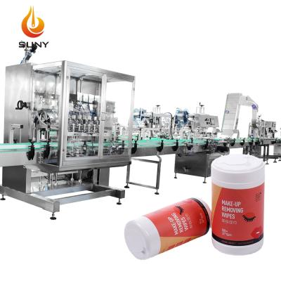 China Hotels Semi Automatic Bottle Labeling Machine Canister Wet Wipes Machine for sale