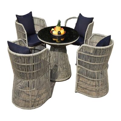 China Modern Outdoor Leisure Furniture Patio Sets Bistro Set Balcony Garden Chair Rattan Wicker Chair And Table Set for sale