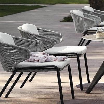 China Modern Garden Furniture Outdoor Teak Dining Table Aluminum Wicker And Chair Set Rattan Dining Set For Patio for sale