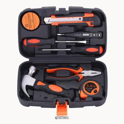 China 9 in 1 tool kit 9 ​​pieces of shell carbon steel toolbox household professional multifunctional plastic tool kit for Amazon sellers for sale