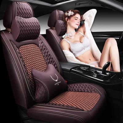 China Durable 2022 Luxury 5d Full Auto Silk Customized Designer Car Seat Covers Universal Universal for sale