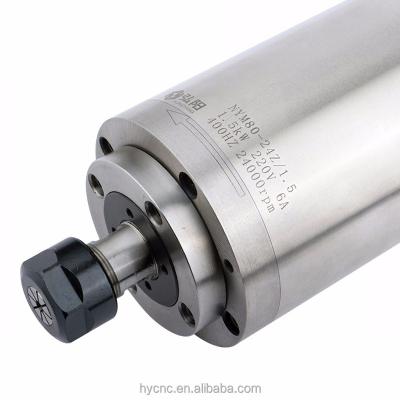 China Engraving hongyang 1.5kw spindle motor diameter 80mm 220v 6a 400hz 24000rpm ER11 water cooling cnc high speed wood router for wood milling for sale