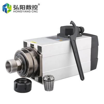 China HQD 4.5kw Woodworking Engraving Air Cooling Spindle Motor 220v 380v high speed18000rpm black square ER32 300hz 9.5A with cheap price good quality for sale