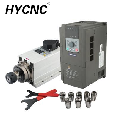 China Hqd Cheap Price 4.5kw CNC Air Cooled Spindle Air Cooled Spindle Lathe Grinding Motor Er32 Kit With Vfd 5.5kw 220v 380v 18000rpm for sale