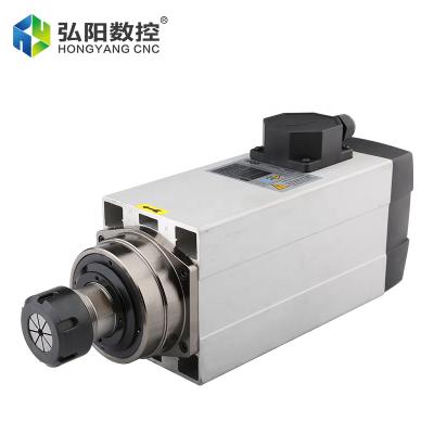 China HQD 6KW 220v 380v CNC Router Spindle Motor Air Cooling Spindle 18000rpm 300hz 12.6A 2.39Nm CNC Grinding Router Using Engrave Wood for sale