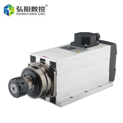 China MDF HQD 6kw Spindle Motor Air Cooling 220v 380v 18000rpm Er32 12.6a 300hz Engraving New Design Black Wood CNC Lathe Machine Tool for sale