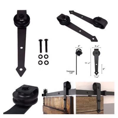 China Modern 6.6ft Top Mount Sliding Barn Door Hardware Hanger Track Roller Kits For Barn Door for sale